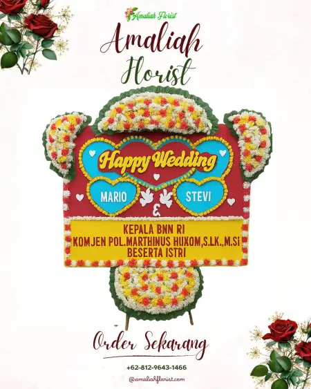 Papan Bunga Pernikahan Sanca